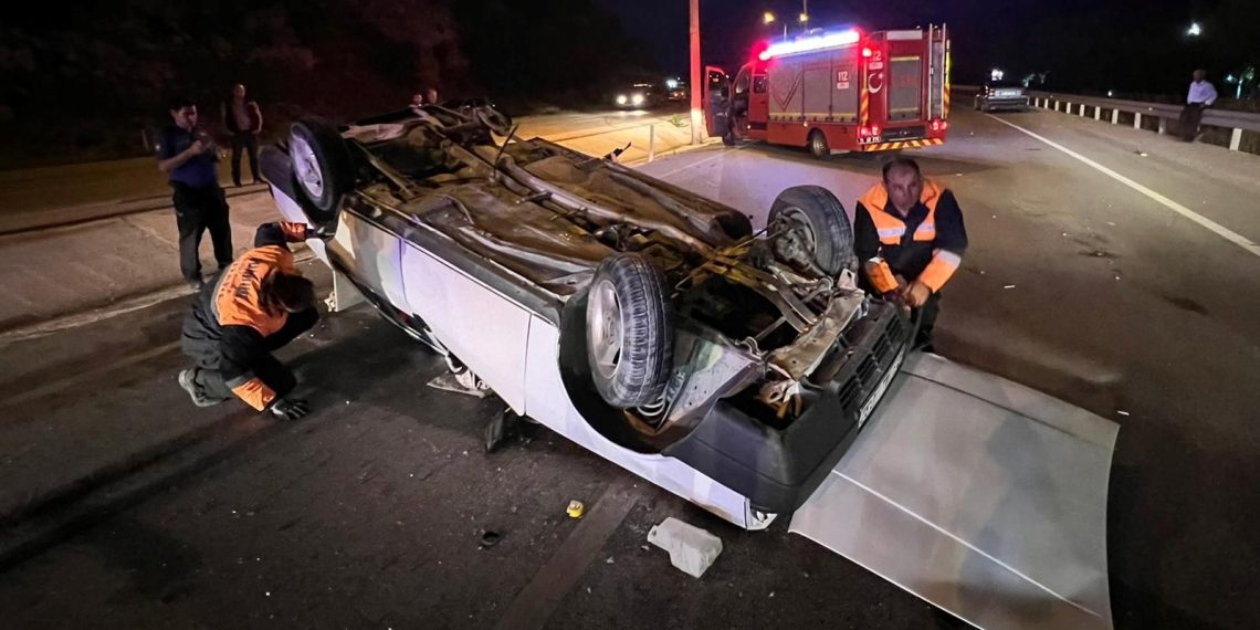 Burdur’da devrilen arabanın şoförü hayatını kaybetti