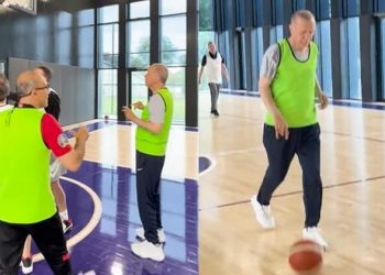 Cumhurbaşkanı Erdoğan basketbol oynadı
