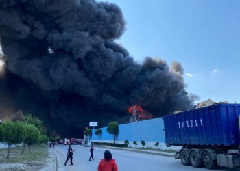 Manisa’da fabrika yangını