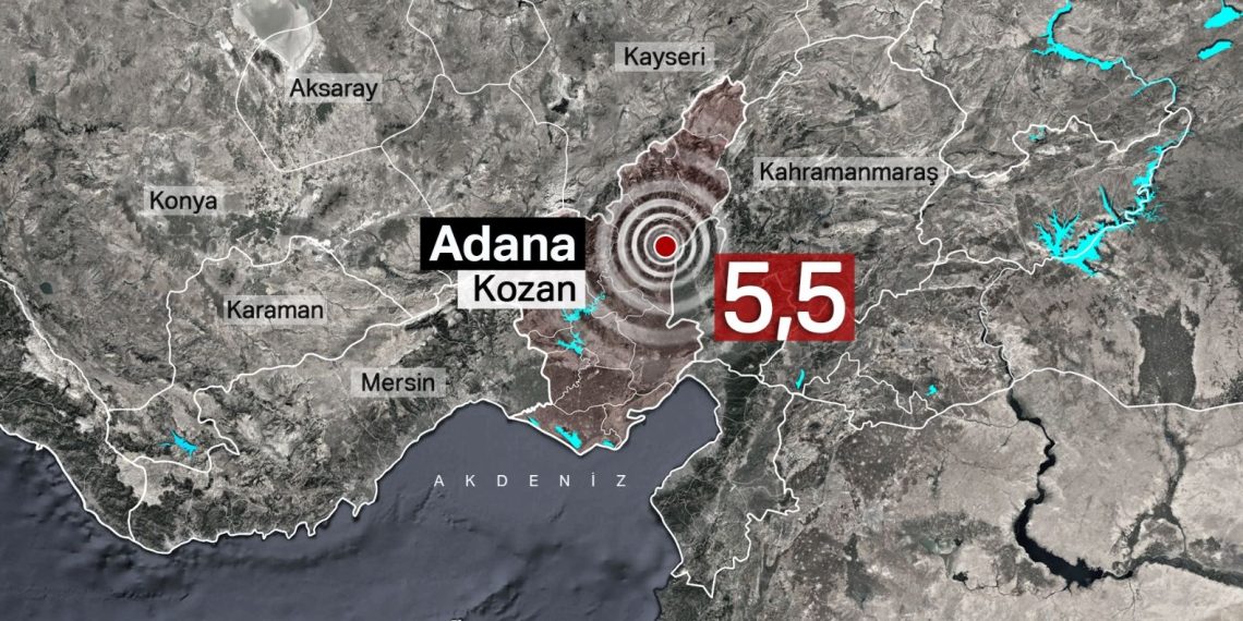 Adana Kozan’da 5,5 büyüklüğünde zelzele