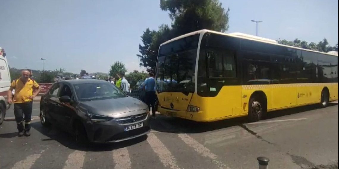Beşiktaş’ta araba İETT otobüsüne çarptı: 6 yaralı