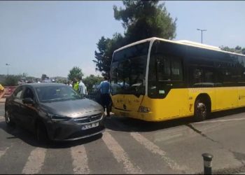 Beşiktaş’ta araba İETT otobüsüne çarptı: 6 yaralı
