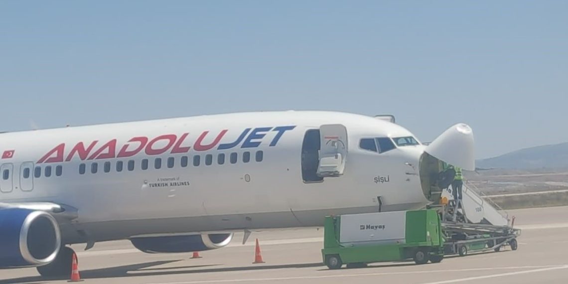 İstanbul-Nevşehir seferi yapan uçak kuş sürüsüne çarptı