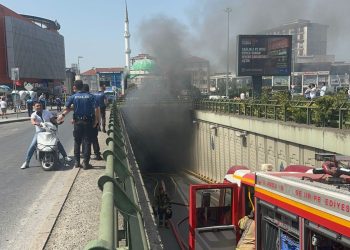 SON DAKİKA HABERİ: Dudullu’da belediye otobüsünde yangın