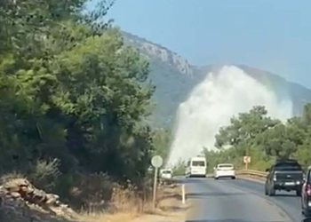 Bodrum’da içme suyu çizgisinde patlama