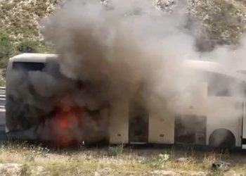 Erzurum’da yolcu otobüsünde yangın