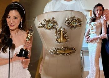 Oscar ödüllü oyuncu Michelle Yeoh’nun enteresan gelinliği