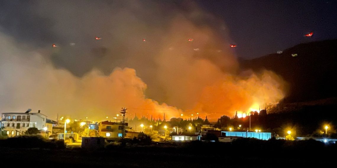 Aydın’da yerleşim yerlerine yakın makilik alanda yangın