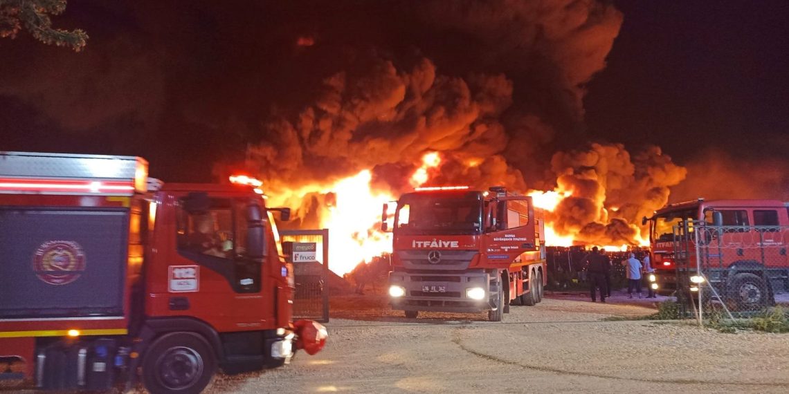 Bursa’da soğuk hava deposunda yangın