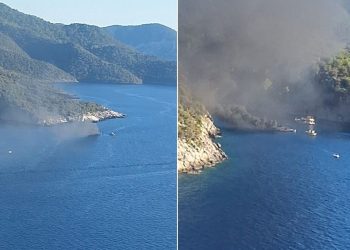 Fethiye’de tekne yangını