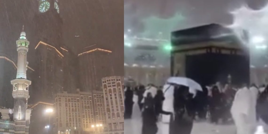 Kabe’de şiddetli yağış ve fırtına | “Süper Hücre” Mekke’yi vurdu