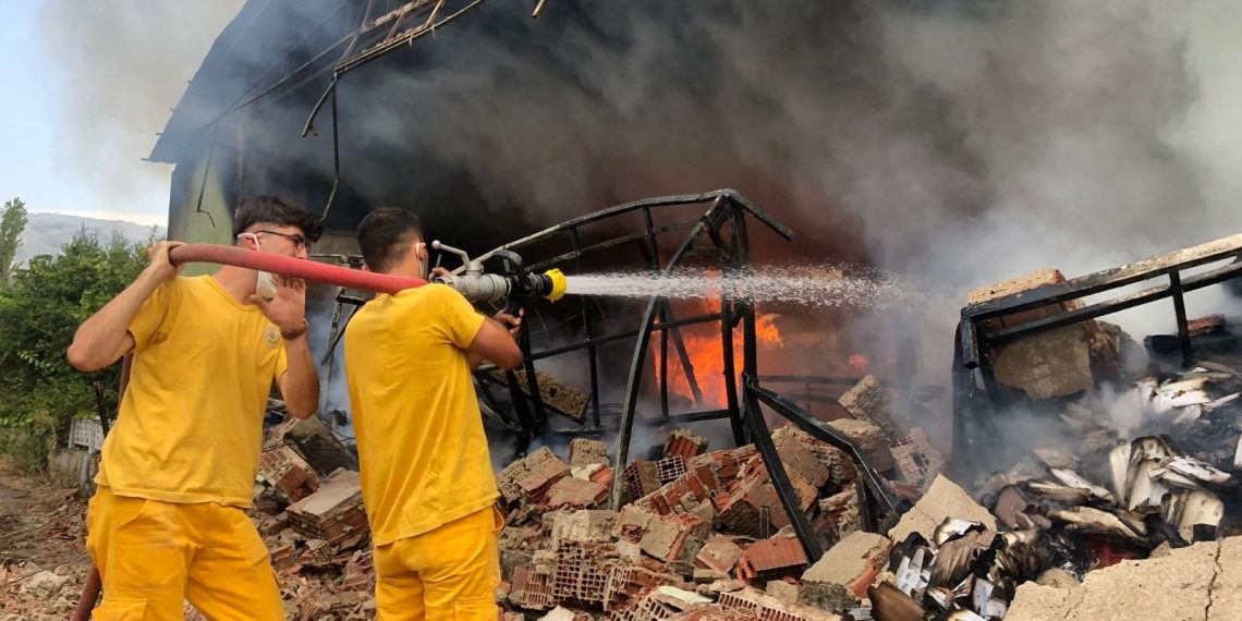 Aydın’da incir sürece tesisinde yangın