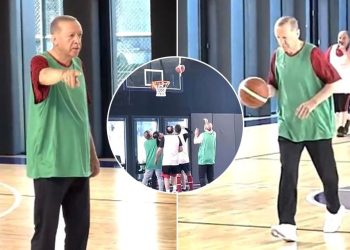 Cumhurbaşkanı Erdoğan, basketbol oynadı