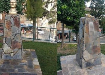 İzmir’de Atatürk büstüne taarruz