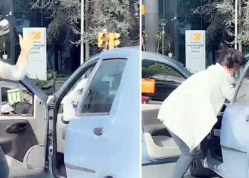 Levent’te bayan maganda bayan şoföre saldırdı