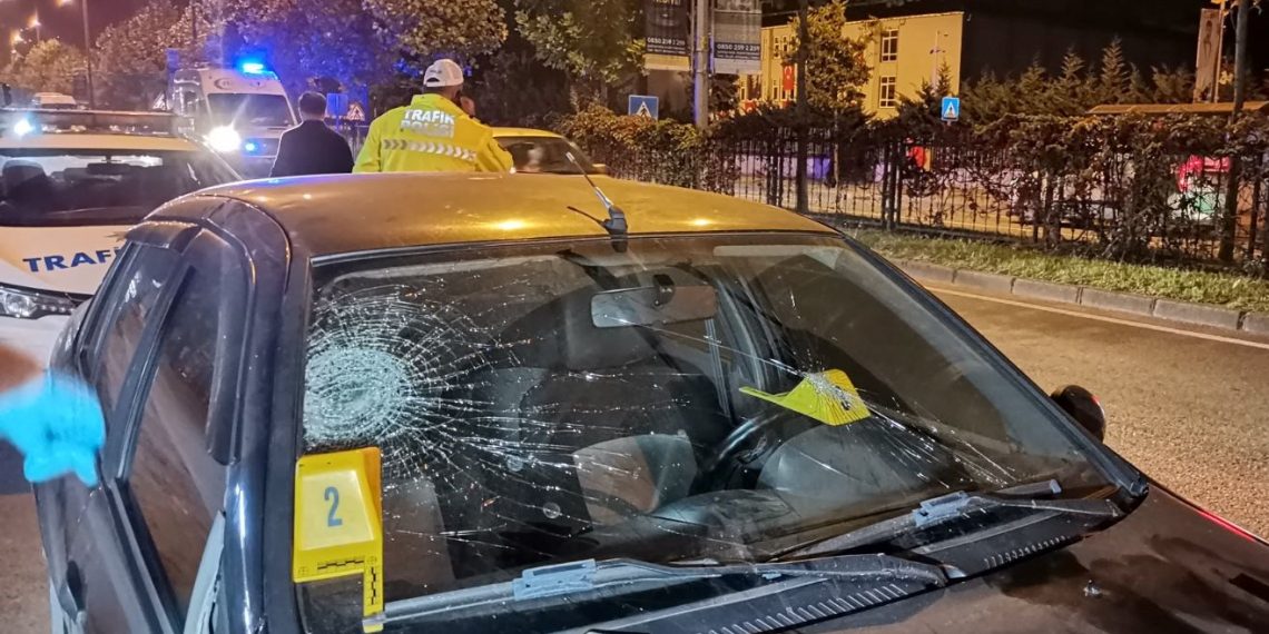 Araba yaya geçidinde 3 şahsa çarptı