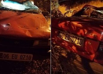 Denetimden çıkan araç boş yere uçtu: 1 meyyit, 2 yaralı