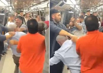 Metroda “tükürük” arbedesi