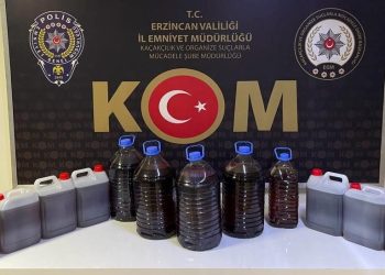 Erzincan’da 80 litre düzmece alkol ele geçirildi