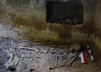 Konutun bahçesi çöktü, tarihi eserler ortaya çıktı (Jandarma bölgeyi müdafaaya aldı)