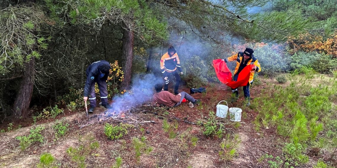 Mantar toplamaya gitti, mahsur kaldı