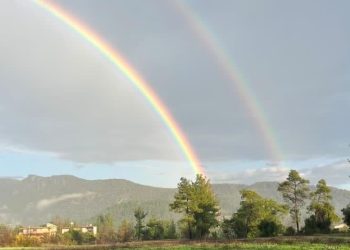 Antalya’da çift gökkuşağı kartpostallık manzara oluşturdu