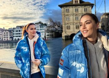 Fahriye Evcen’den İsviçre pozları